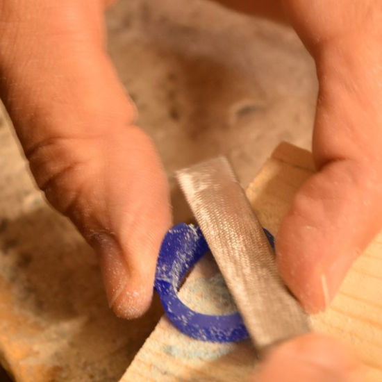 Bild von Giessen - Silbergiessen mit Sand und Sepia
