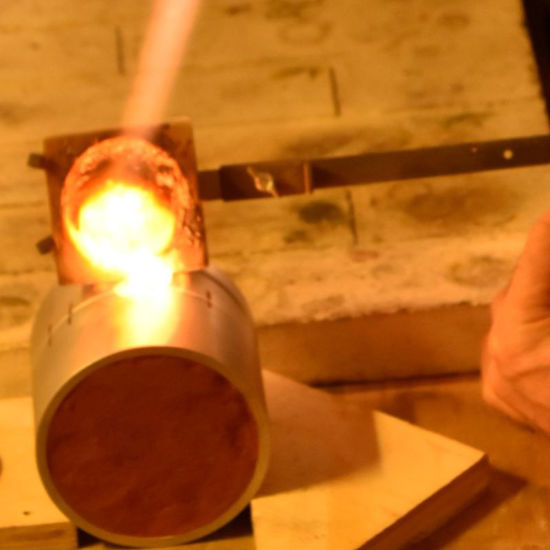 Bild von Giessen - Silbergiessen mit Sand und Sepia