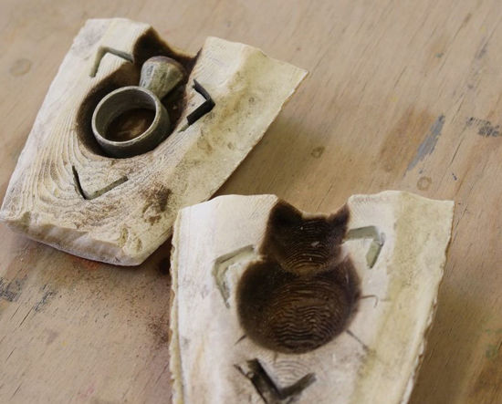 Bild von Giessen - Silbergiessen mit Sand und Sepia